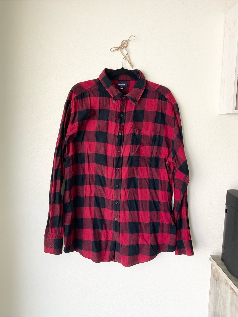 Croft & Barrow Red and Black Buffalo Check Button-Down Shirt